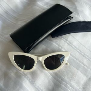 Saint Laurent YSL White Lily cat eye sunglasses